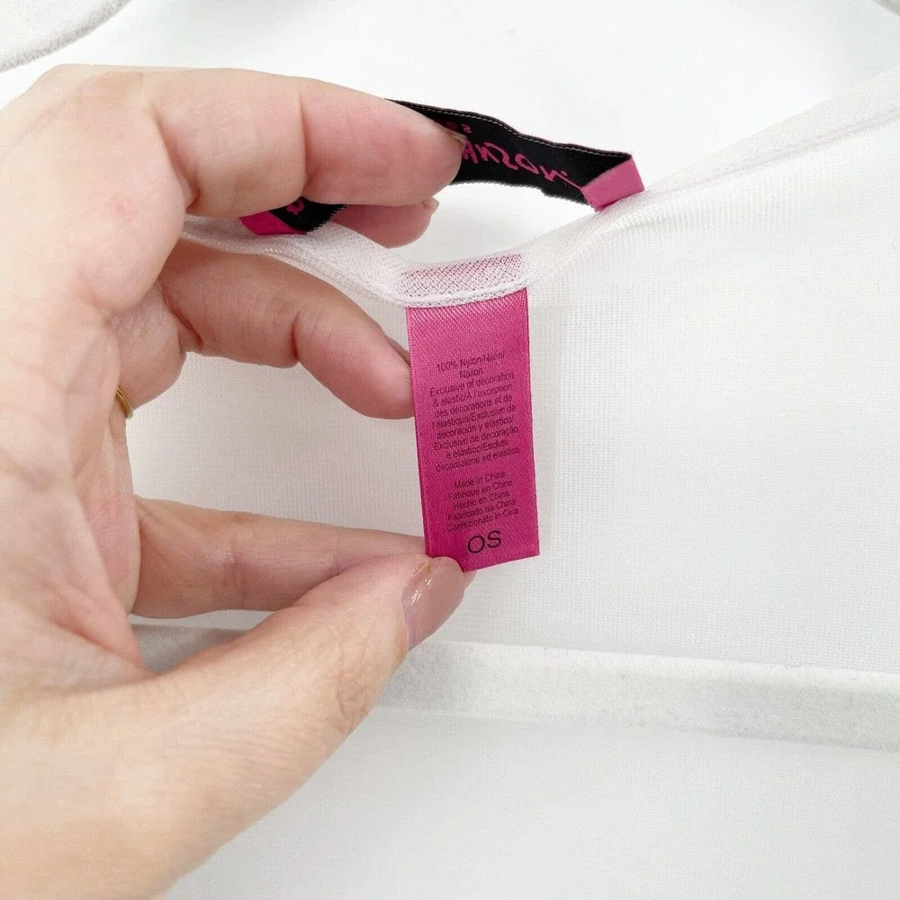 Betsey Johnson Chiffon Sheer Tiered Ruffle Wrap Robe OS V-Neck Sash Tie Belt - Picture 9 of 12